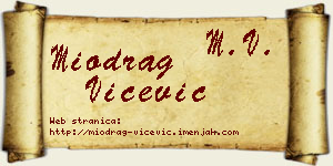 Miodrag Vićević vizit kartica